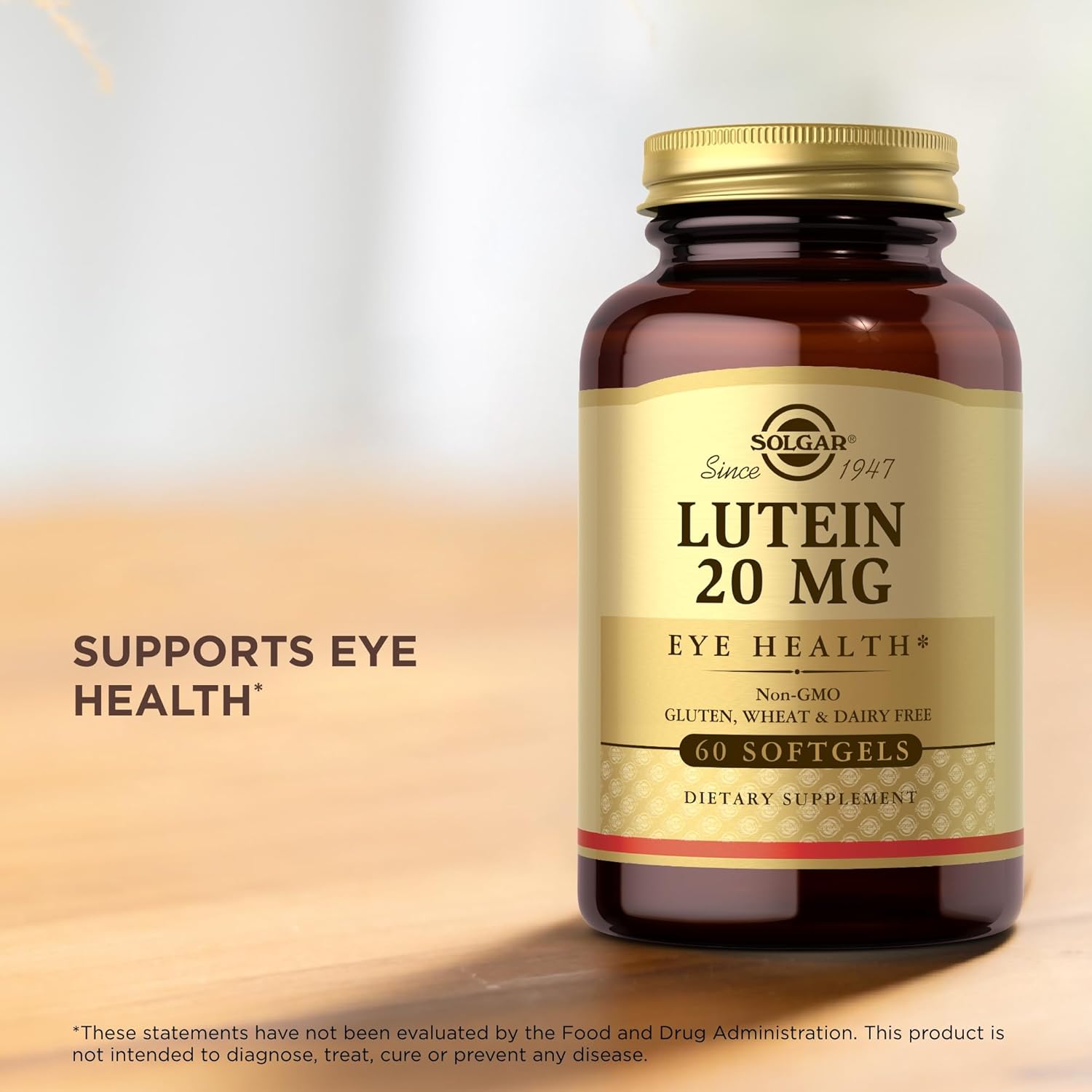 Solgar Lutein Softgels 20mg - Pack of 120 Servings for Eye Health - Gluten & Dairy Free - 2 Bottles