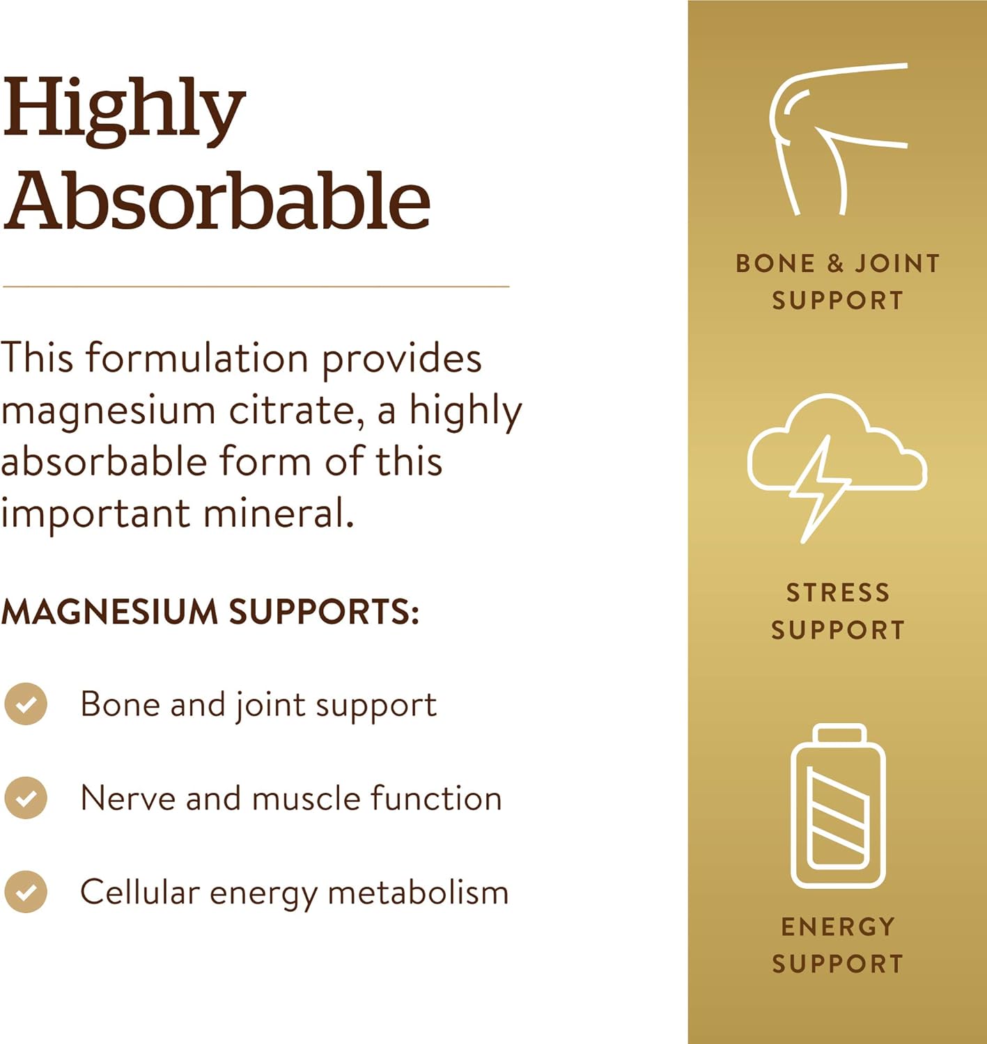 Solgar Magnesium Citrate Tablets, 240 Count, Promotes Nerve and Muscle Function - Pack of 2