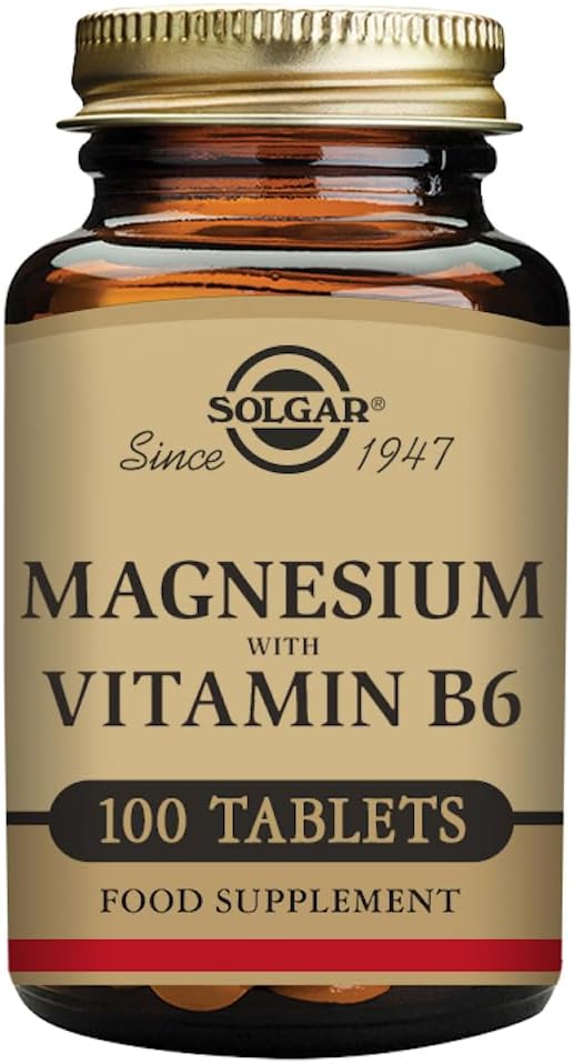 Solgar Magnesium with Vitamin B6 Tablets - Supports Bone Health, Nerve & Muscle Function - Non-GMO, Gluten Free, Dairy Free - 100 Tablets