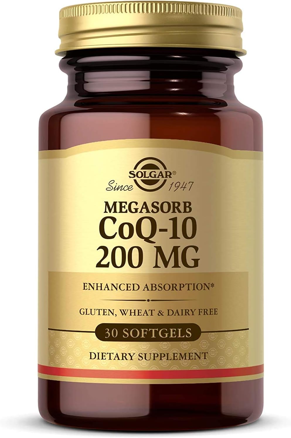 Solgar Megasorb Coenzyme Q10 200 mg Softgels - Heart & Brain Support - Enhanced Absorption - Gluten & Dairy Free - 30 Servings