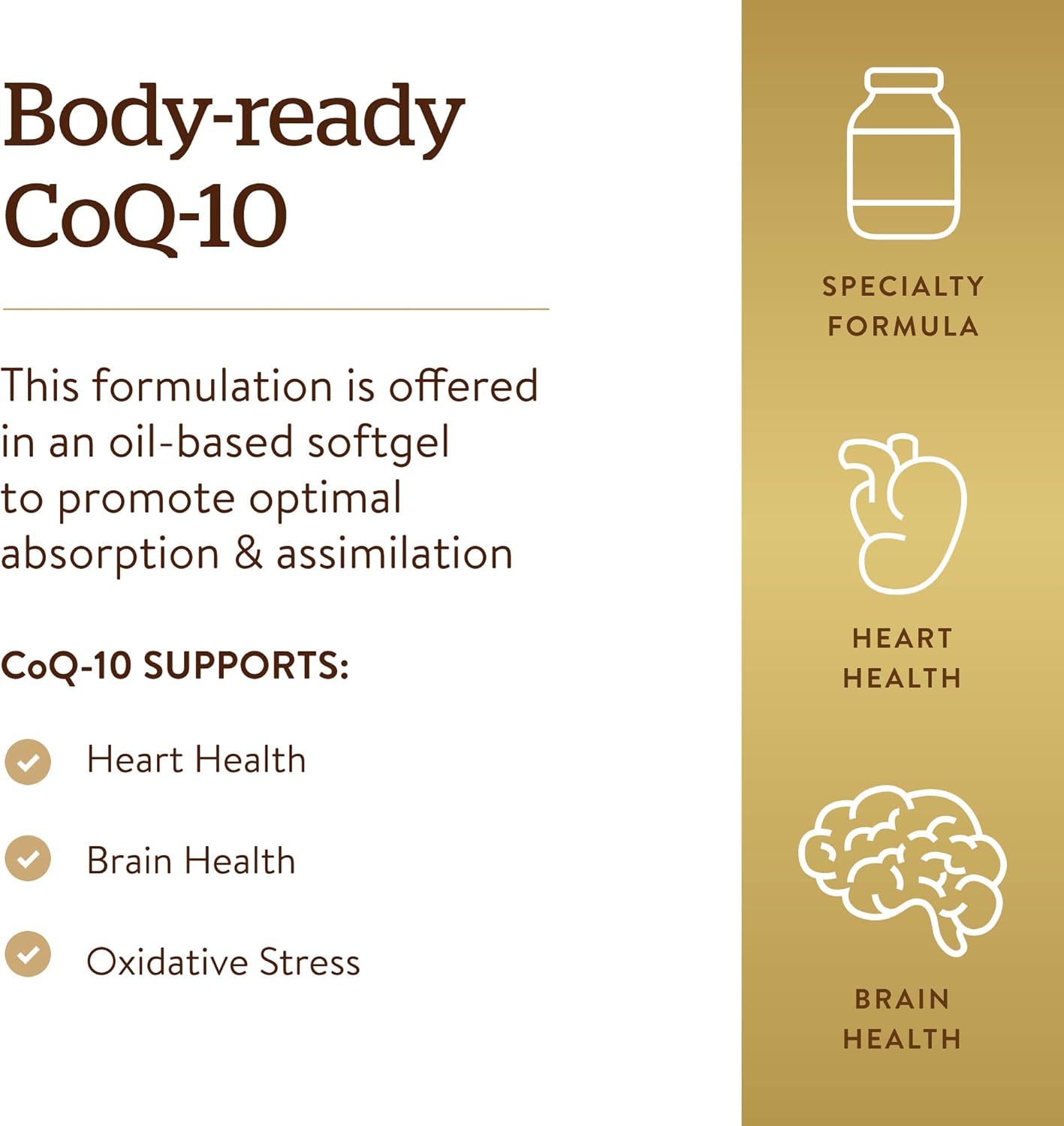 Solgar Megasorb Coenzyme Q10 200 mg Softgels - Heart & Brain Support - Enhanced Absorption - Gluten & Dairy Free - 30 Servings