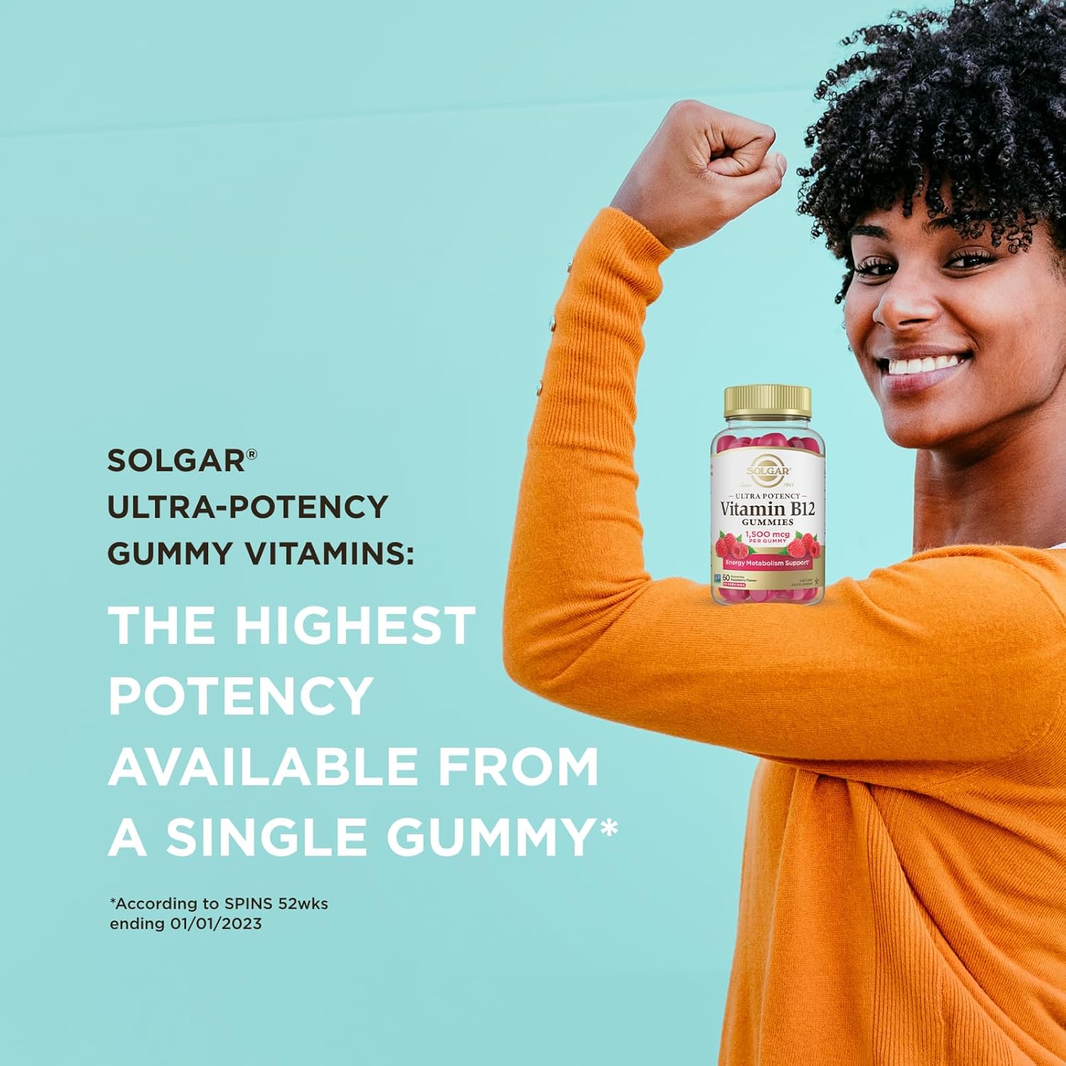 Solgar Methyl B12 Gummies 1,500mcg Ultra Potency for Energy & Metabolism, Raspberry Flavor, Vegan & Gluten Free, 2 Month Supply