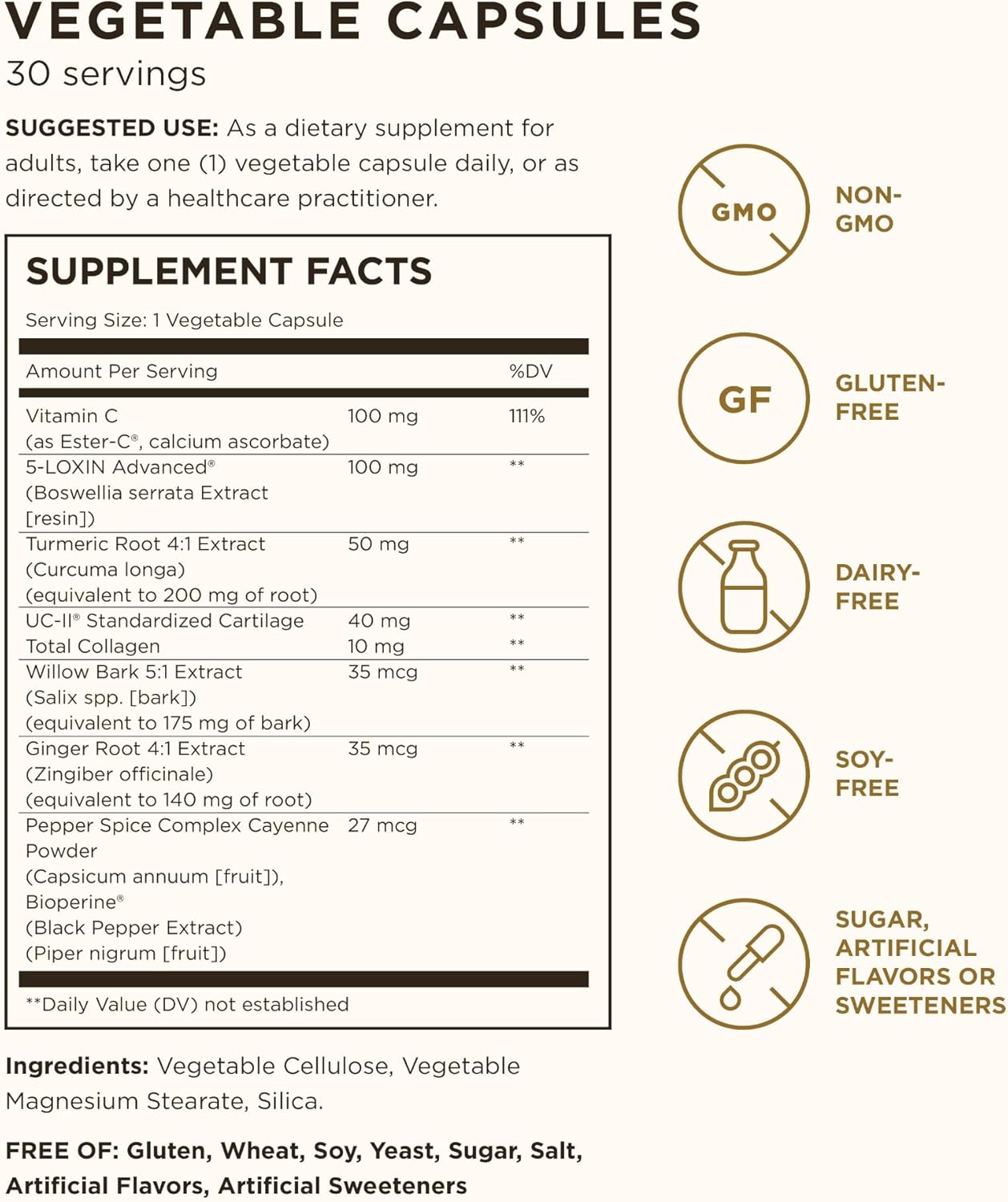Solgar No. 7 Joint Support Complex - Enhances Flexibility & Mobility - Non-GMO, Gluten/Wheat/Dairy Free - 30 Servings