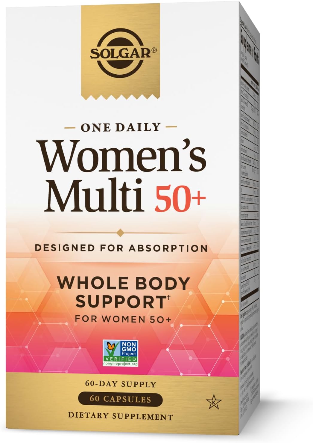 Solgar One Daily Women's Multi 50+ - Whole Body Support for Women Over 50 - Heart, Bone, Breast Health - Energy, Stress Relief - Hair Skin Nails - 60 Vegan Capsules