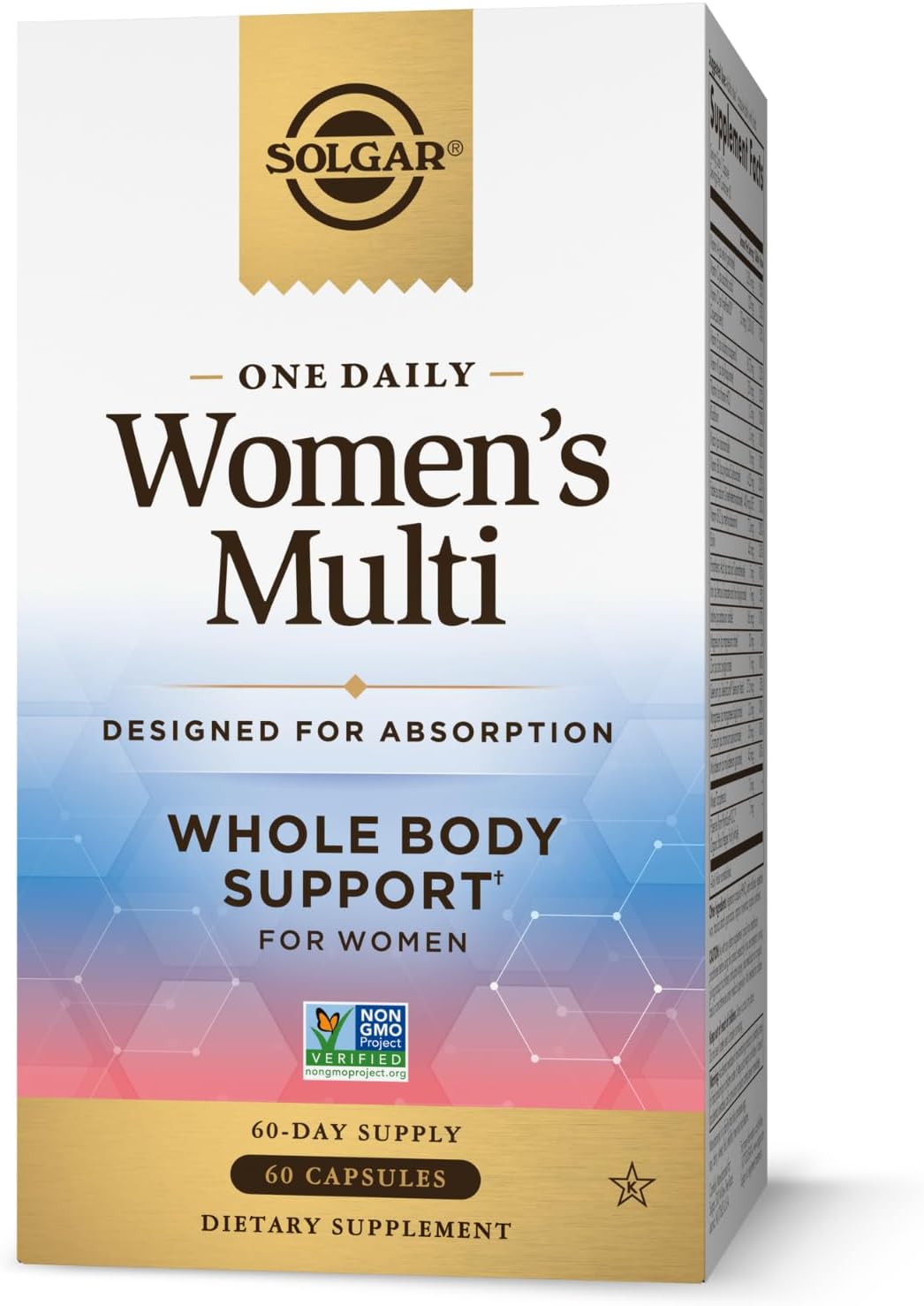 Solgar One Daily Women's Multi Whole Body Support Vitamin - Immune, Heart, Energy, Stress, Hair Skin Nails & Reproductive Health - 60 Servings
