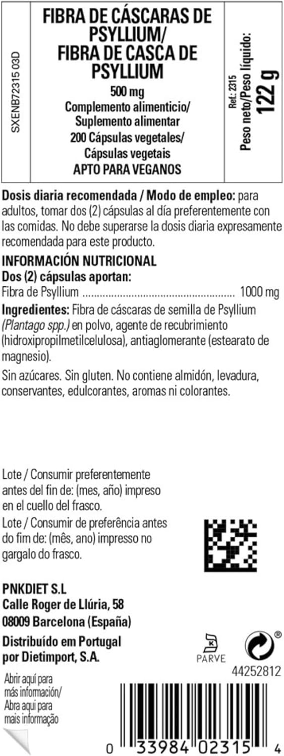 Solgar Psyllium Husks Fiber Capsules - 500mg, 200 Count - Digestive Health and Regularity Support