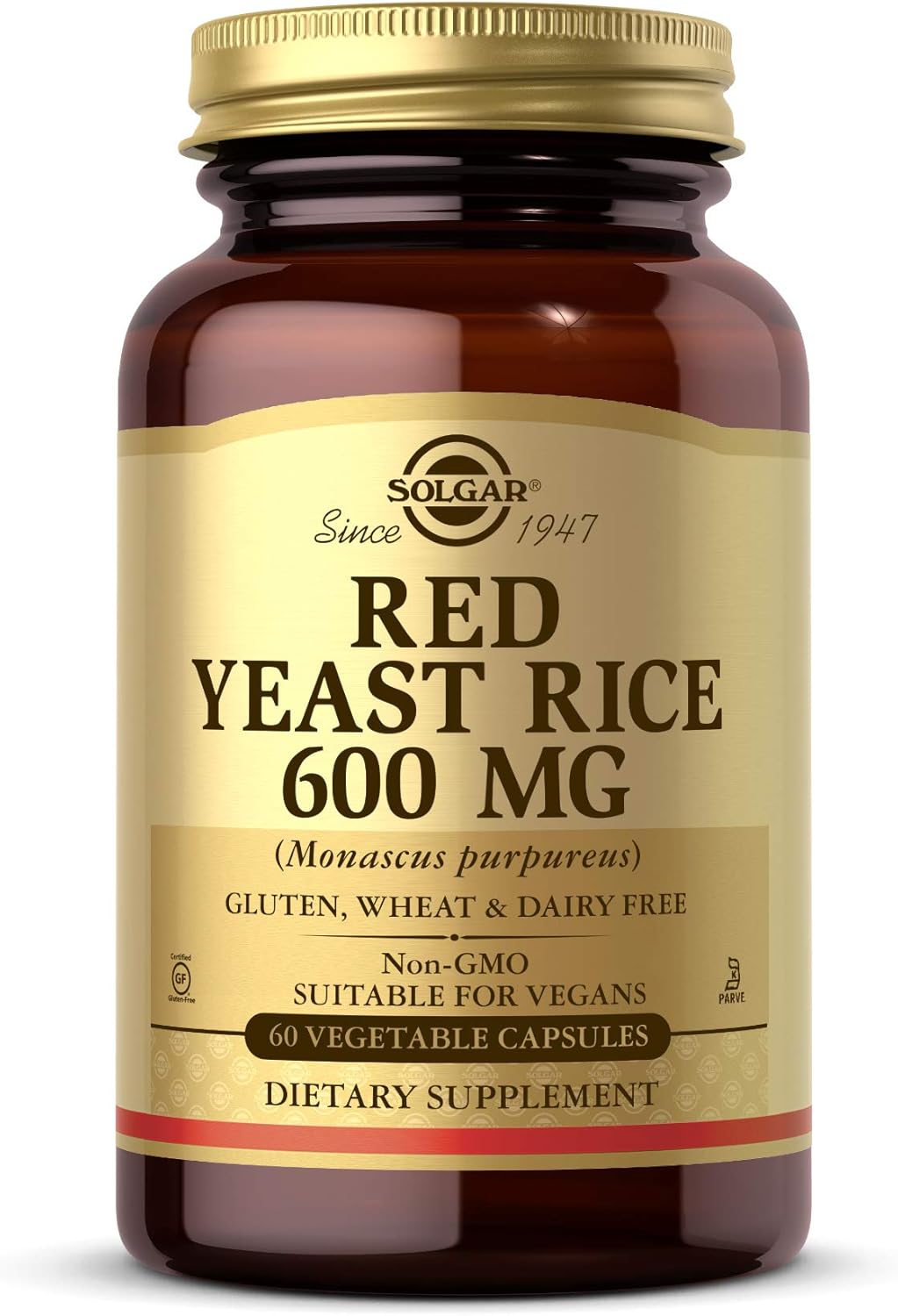 Solgar Red Yeast Rice Capsules - 60 Count, Vegetarian-Friendly Supplement