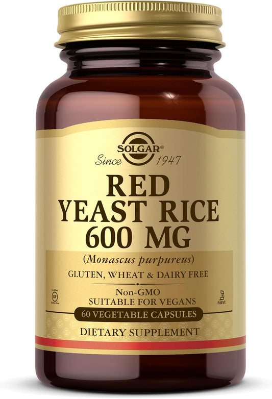 Solgar Red Yeast Rice Capsules - 60 Count, Vegetarian-Friendly Supplement