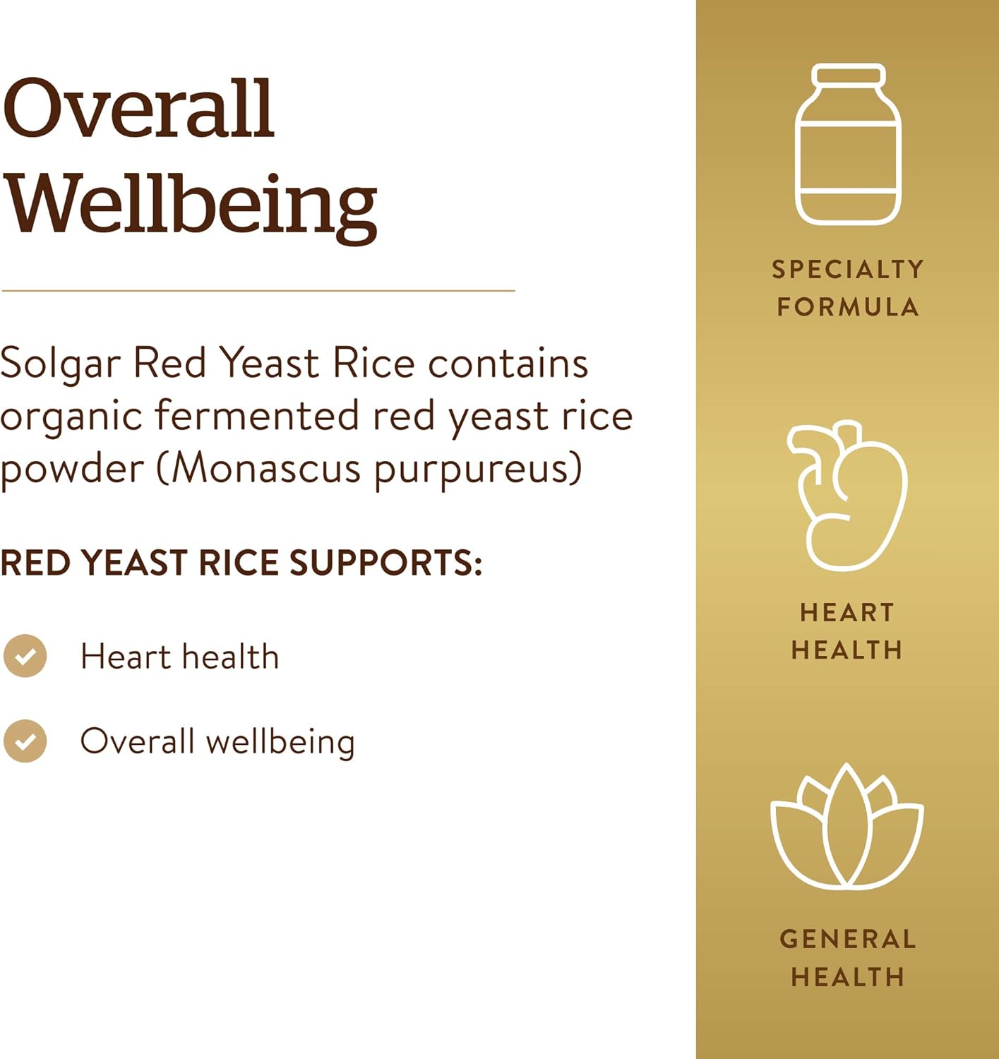 Solgar Red Yeast Rice Capsules - 60 Count, Vegetarian-Friendly Supplement