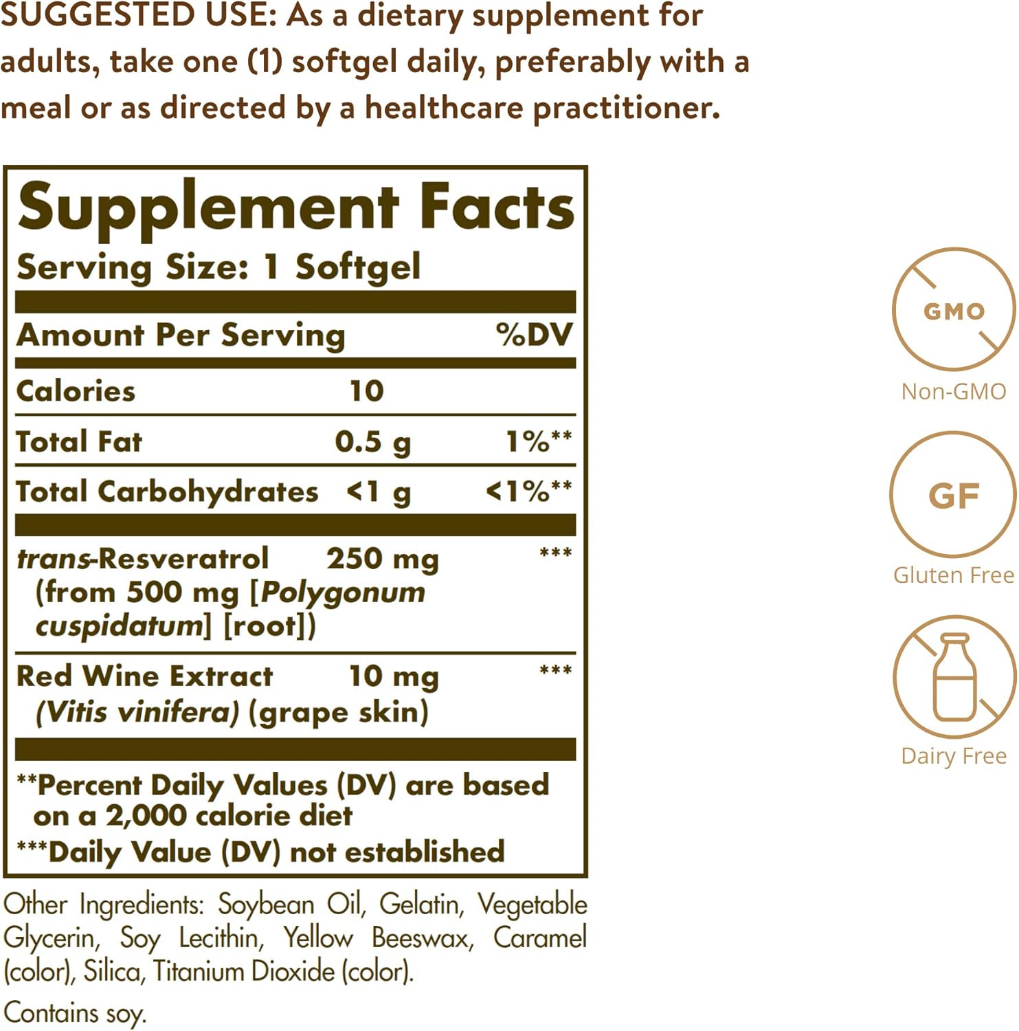 Solgar Resveratrol Supplement with Red Wine Extract for Antioxidant Support