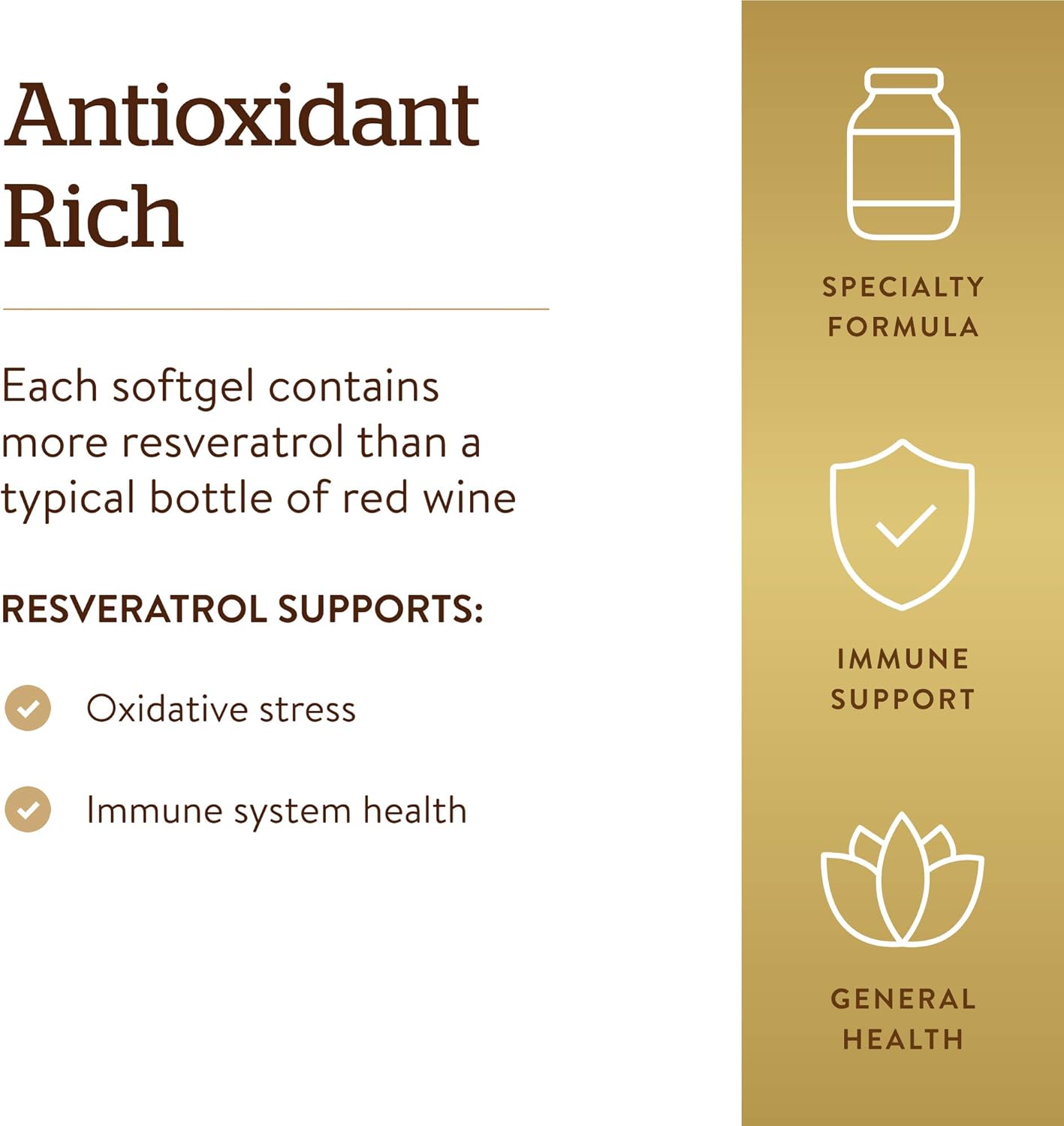 Solgar Resveratrol Supplement with Red Wine Extract for Antioxidant Support