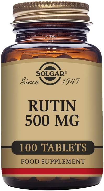 Solgar Rutin 500 mg Tablets - Antioxidant Bioflavonoid Supplement - Vegan, Gluten-Free, Dairy-Free, Kosher - 100 Servings