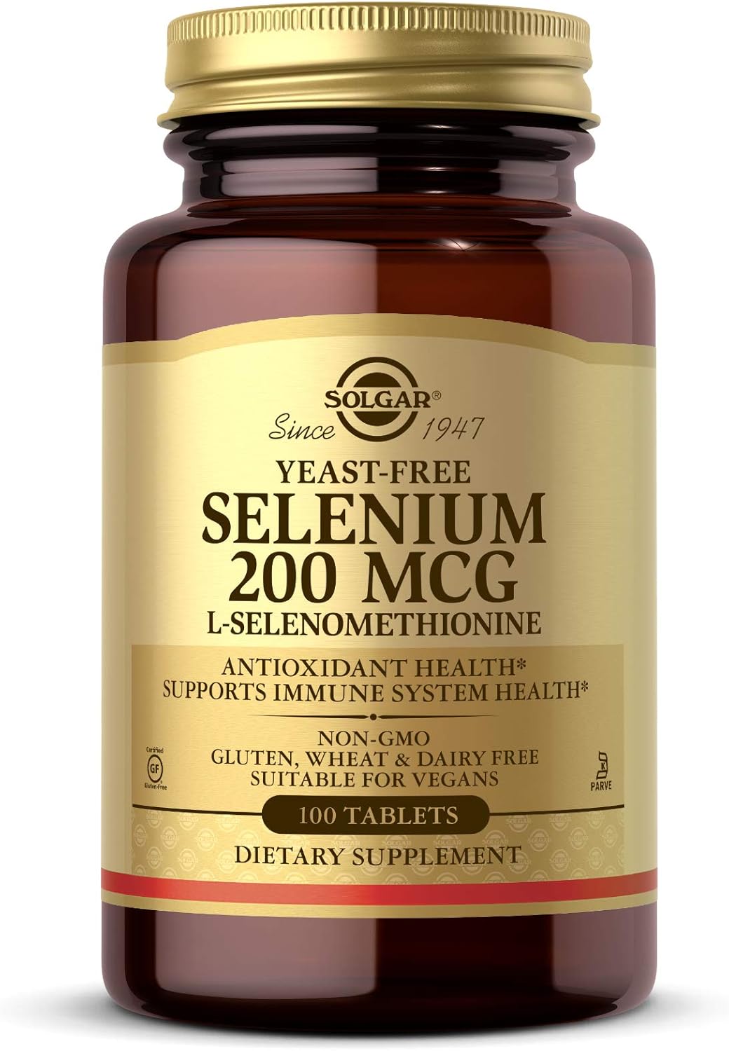 Solgar Selenium 200 mcg Tablets - Antioxidant & Immune Support - Non-GMO, Vegan, Gluten Free - 100 Servings