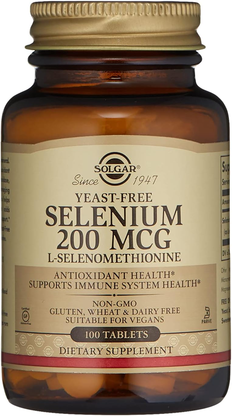 Solgar Selenium 200mcg Tablets - Yeast-free Antioxidant & Immune Support - 100 Servings, 100 Count x 12 Pack