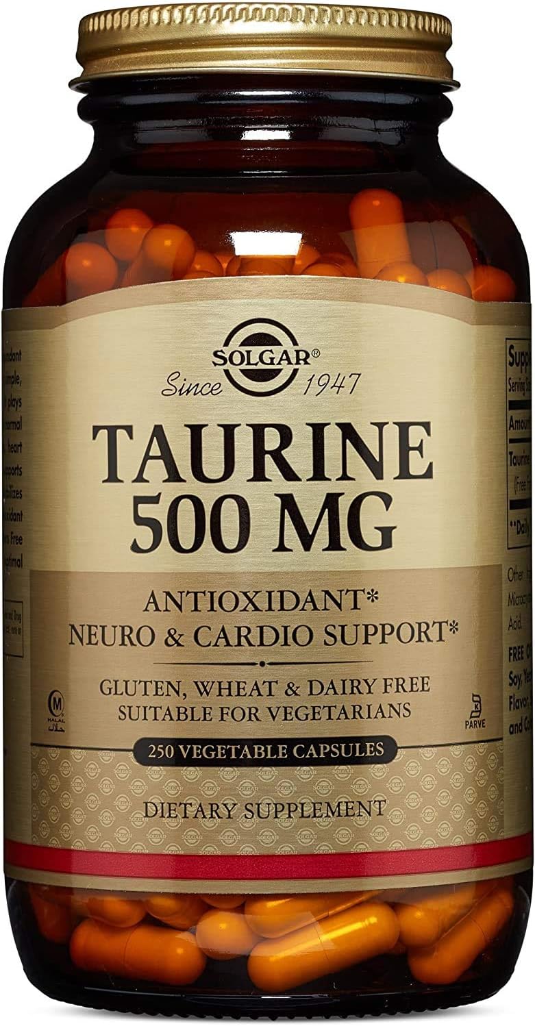 Solgar Taurine Supplement 500mg - 100 Vegetable Capsules