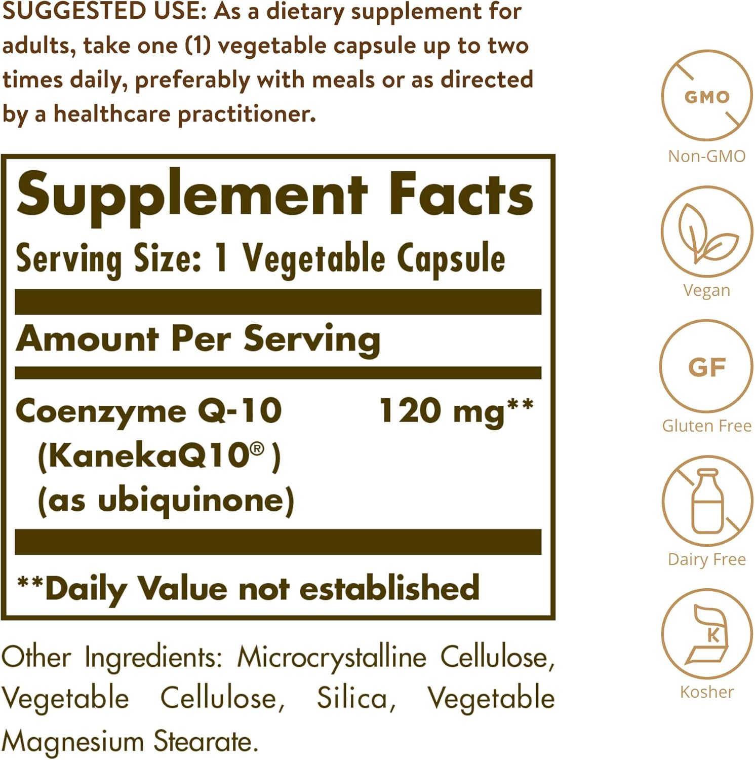 Solgar Vegetarian Coenzyme Q10 Supplement - 120mg, 60 Capsules