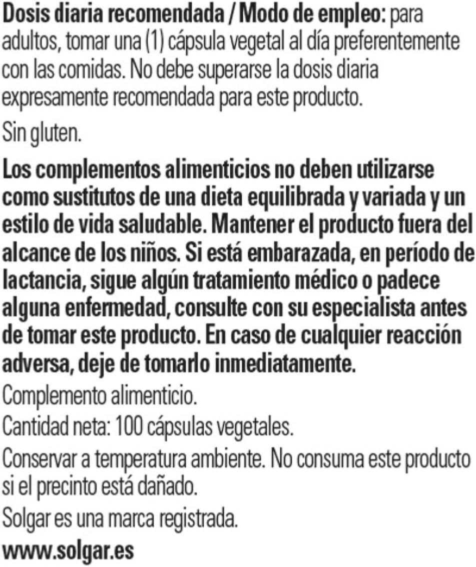 Solgar Vitamin B2 (Riboflavin) 100mg Capsules - Energy & Nervous System Support - Non-GMO, Vegan, Gluten Free - 100 Servings