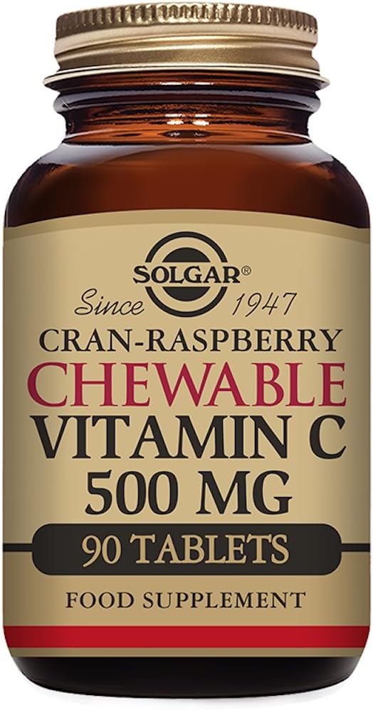 Solgar Vitamin C 500 mg Chewable Tablets, Cran-Raspberry Flavor - 90 Count - Antioxidant & Immune Support - Healthy Skin & Joints - Non-GMO, Vegan, Gluten Free - 90 Servings