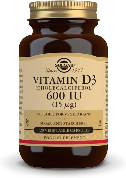 Solgar Vitamin D3 Capsules 15mcg (600IU) for Bone & Tooth Health - Immune Boost - Non-GMO, Gluten-Free, Dairy-Free - 120 Servings - BoostGo Australia