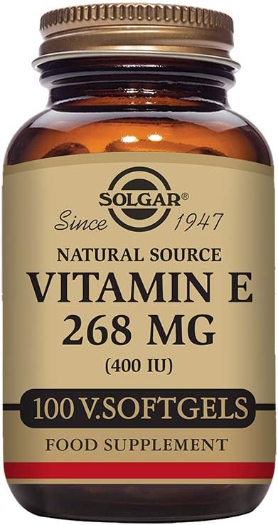 Solgar Vitamin E 268 mg (400 IU) Softgels - Natural Antioxidant for Skin & Immune Support - Non-GMO, Vegan, Gluten Free - 100 Servings