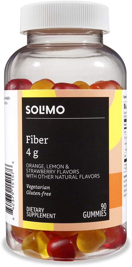 Solimo Basics Fiber and Vitamin D3 Gummies Bundle - 90 Count Fiber Gummies, 160 Count Vitamin D3 Gummies