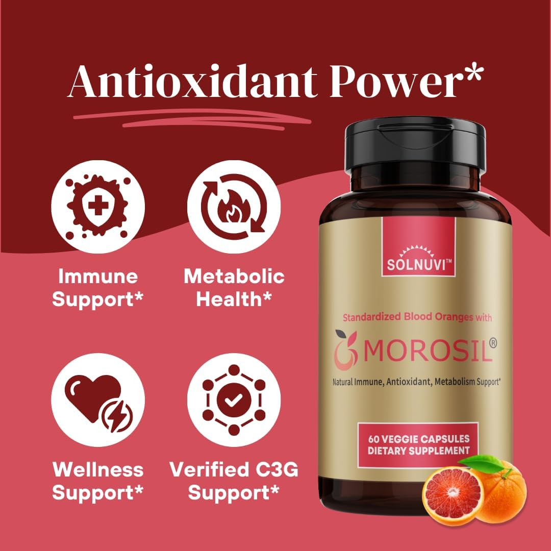 SOLNUVI All in One C3G Bundle - Morosil & Resveratrol Complex with Cognigrape Red Grape Extract - Metabolism, Brain Health, Wellness Support - Non-GMO, Gluten-Free, Vegan Supplement
