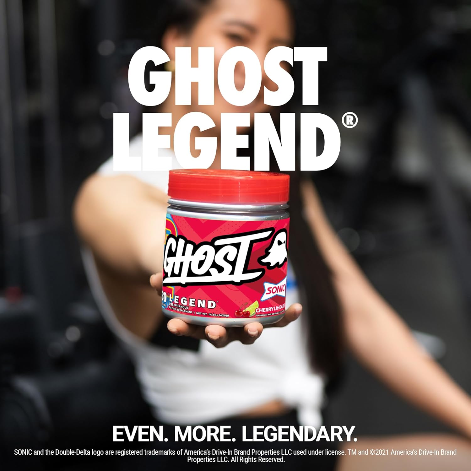 Sonic Cherry Limeade GHOST Legend V3 Pre-Workout Powder - 30 Servings - Energy & Focus Boost for Men & Women - Caffeine, L-Citrulline, & Beta Alanine Formula - Soy, Sugar, Gluten Free, Vegan