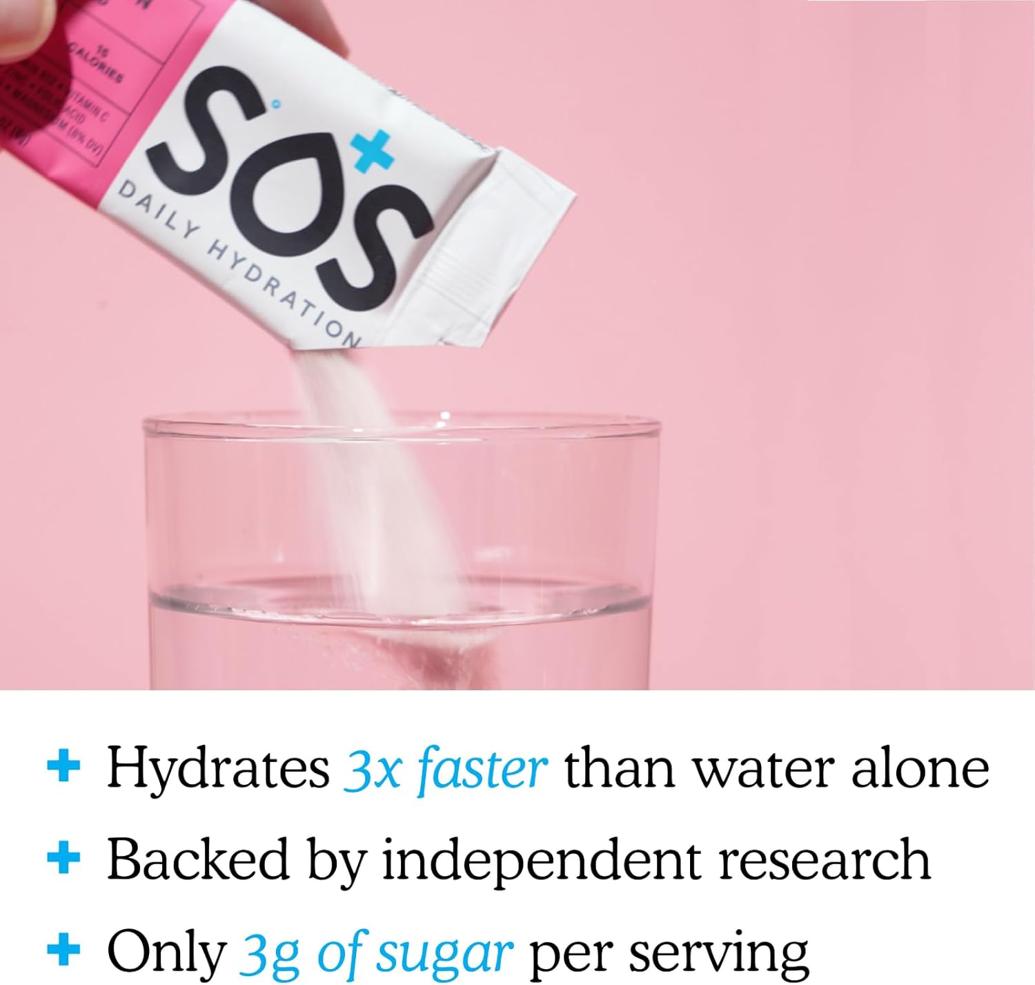 SOS Hydration Electrolyte Powder Packets - USA Made, Low-Calorie, Zero Sugar, Rapid Rehydration, Keto & Vegan Friendly - 20 Stick Variety Pack