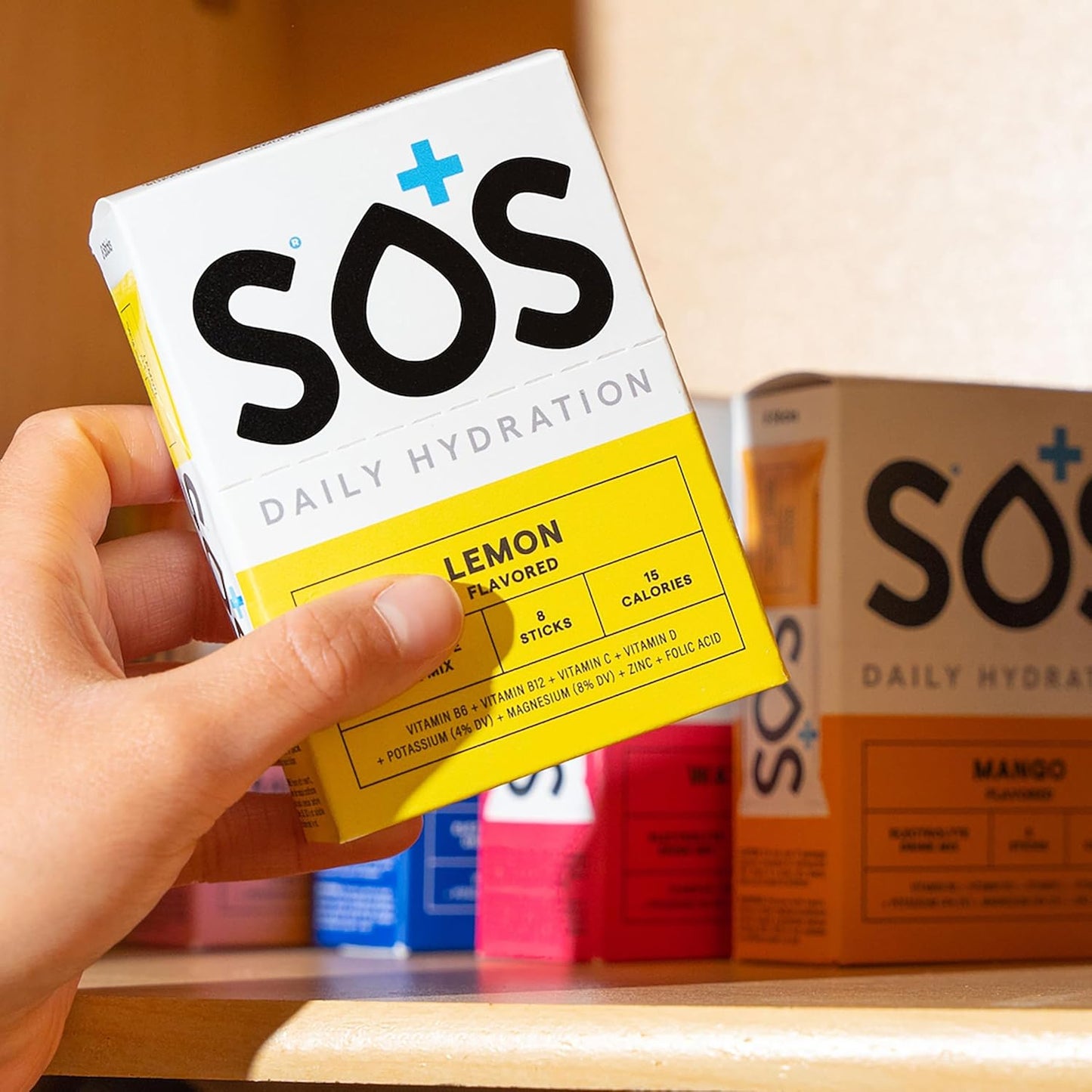 SOS Hydration Electrolyte Powder Packets, Mixed Berry, 8 Stick Packs - Low-Calorie, Rapid Rehydration, Keto & Vegan Friendly, Made in USA