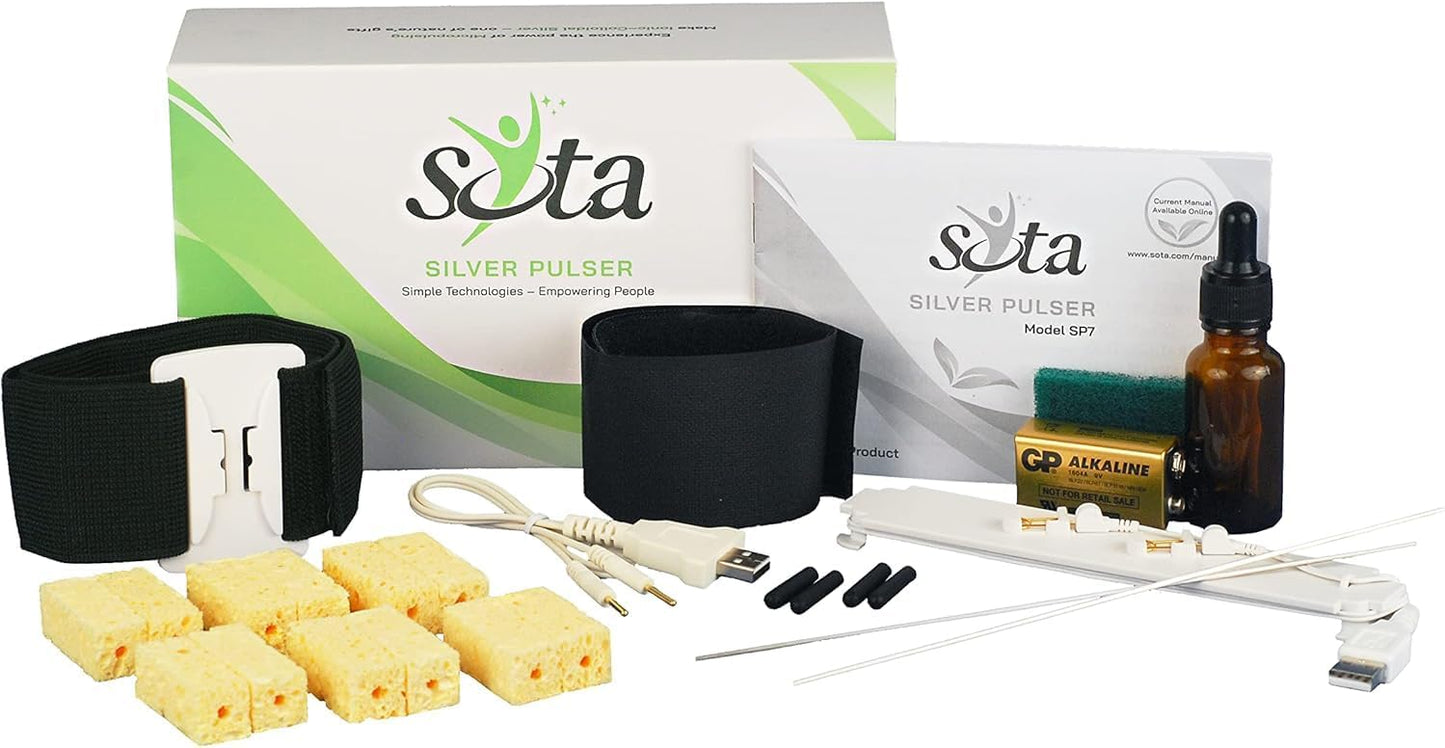 SOTA Instruments Silver Pulser: Ionic Colloidal Silver Maker with Microcurrents for Micropulsing - Includes Wall Adaptor
