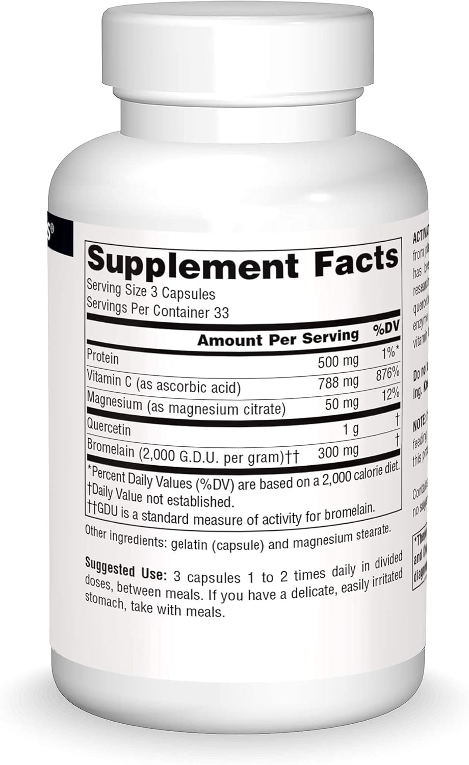 Source Naturals Activated Quercetin Capsules - Seasonal & Immune Support Supplement