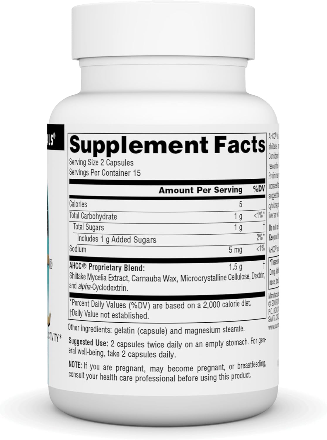 Source Naturals AHCC 750 mg Capsules Boost Natural Killer Cell Function - 30 Count