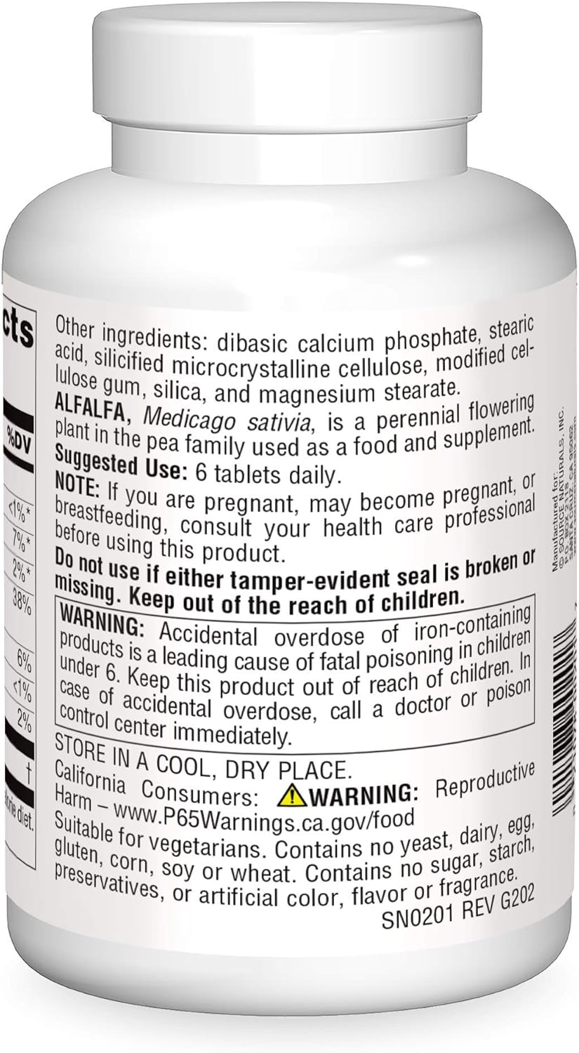 Source Naturals Alfalfa 10 Grain Dietary Supplement Tablets - 250 Count