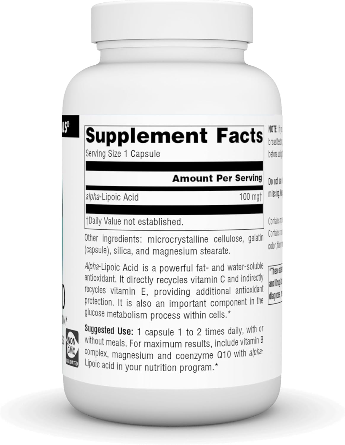 Source Naturals Alpha Lipoic Acid 100mg Capsules - Promotes Healthy Sugar Metabolism, Liver Function, and Energy Production - 120 Count