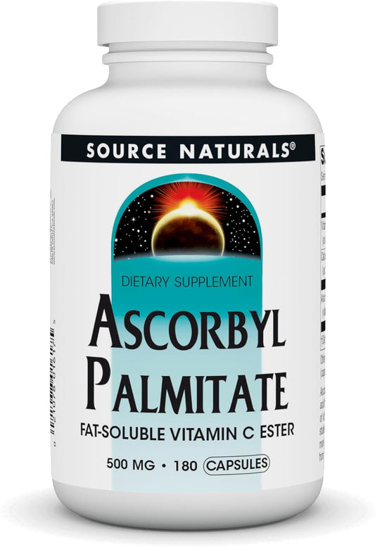Source Naturals Ascorbyl Palmitate 500mg Vitamin C Ester Supplement - 180 Capsules, High Absorption Formula