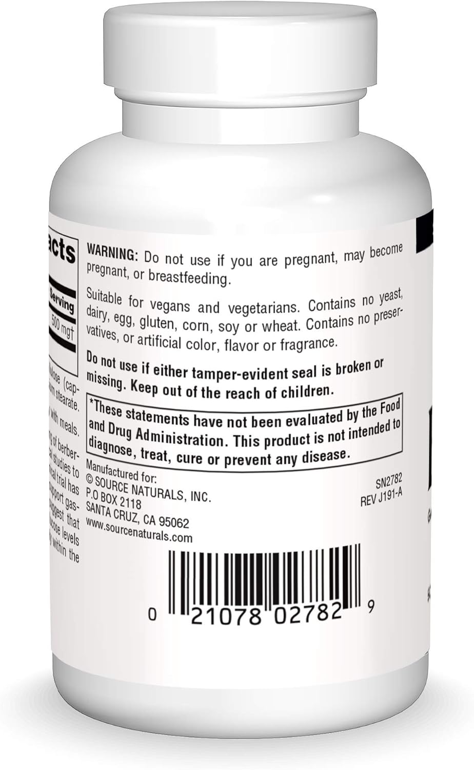 Source Naturals Berberine Capsules for Digestive Health - 30 Vegetarian Capsules