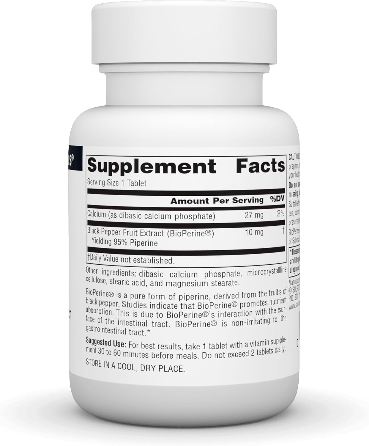 Source Naturals BioPerine 10 mg - 120 Tablets for Enhanced Nutrient Absorption and Bioavailability