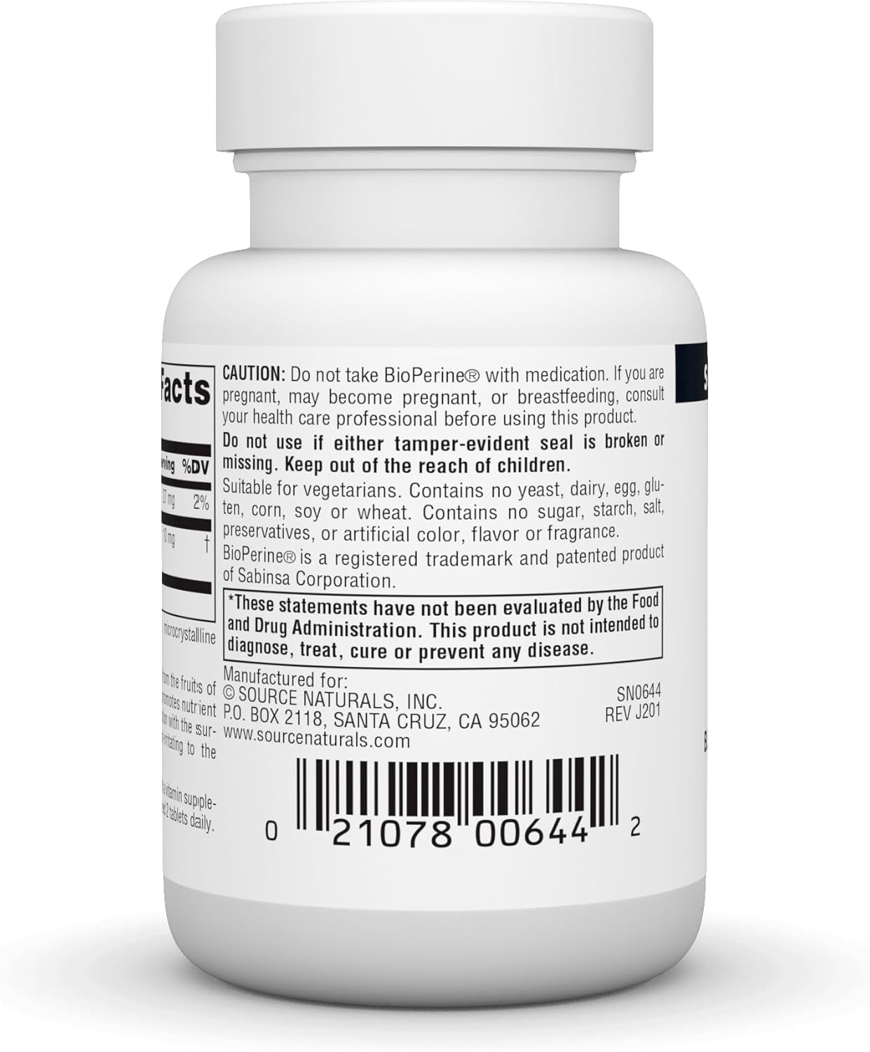 Source Naturals BioPerine 10 mg - 120 Tablets for Enhanced Nutrient Absorption and Bioavailability