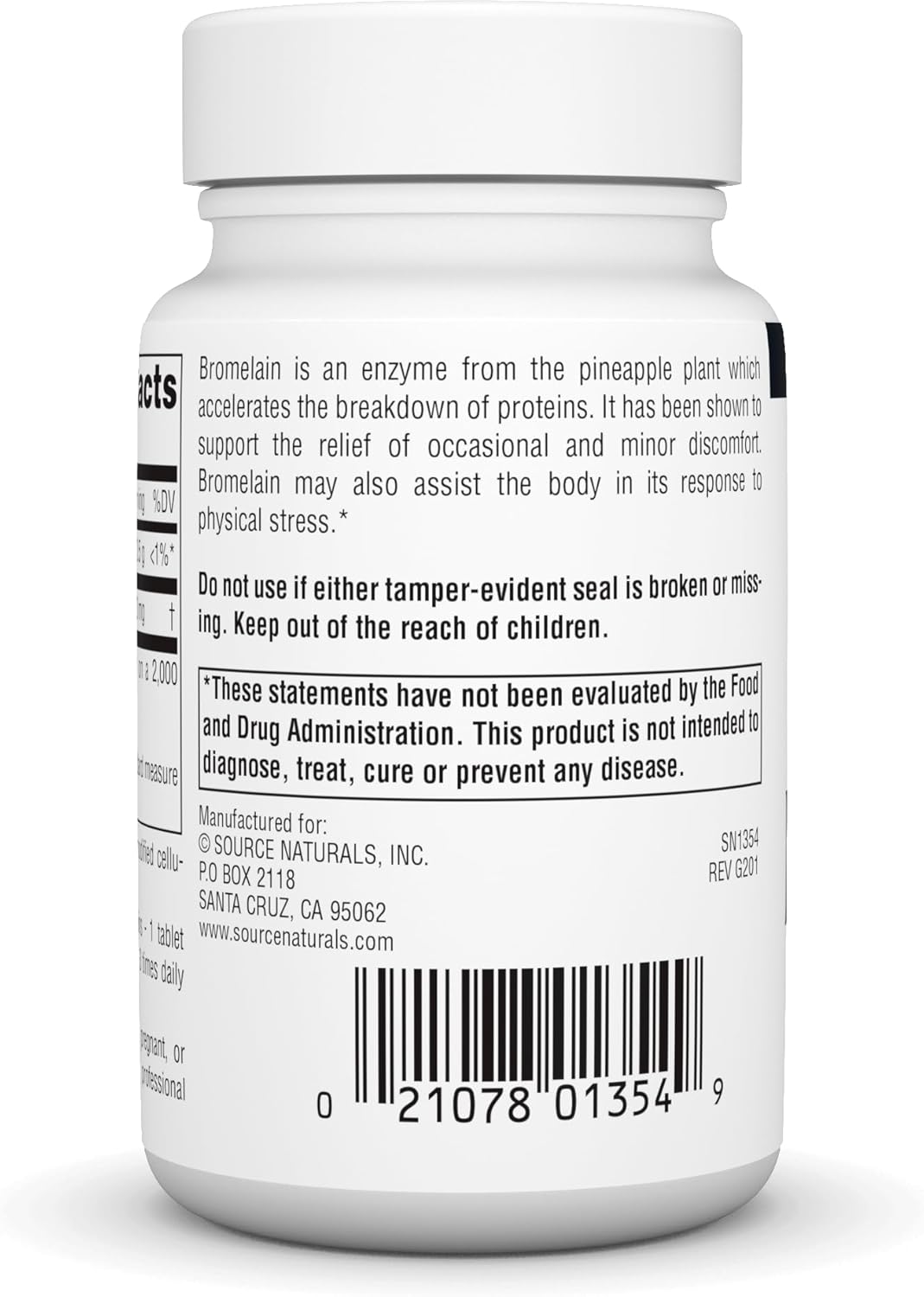 Source Naturals Bromelain 2000 GDU/Gram Pineapple Enzyme Tablets - 500 MG, 60 Count