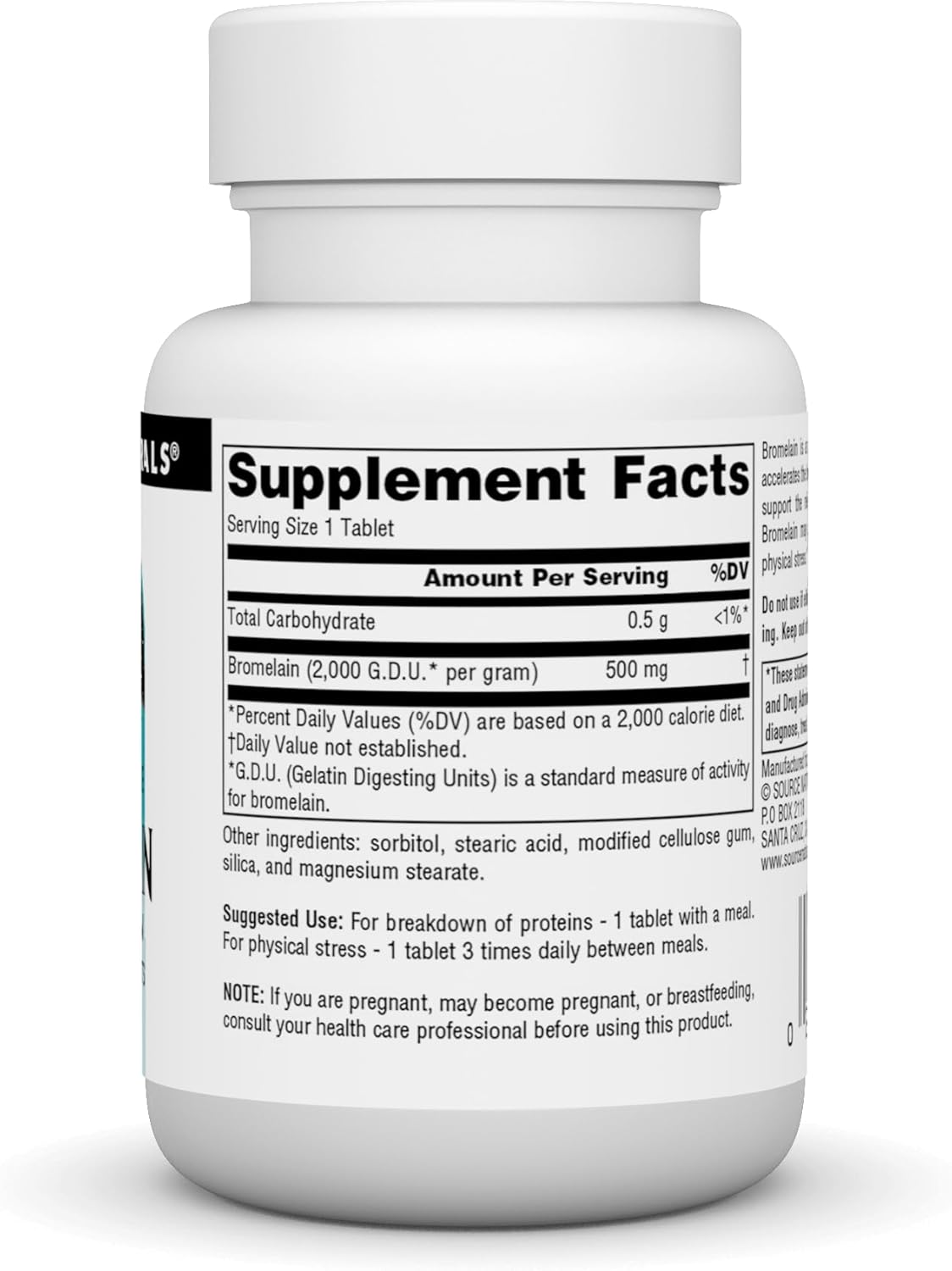 Source Naturals Bromelain 500mg Tablets - 30 Count, High Potency 2000GDU Formula