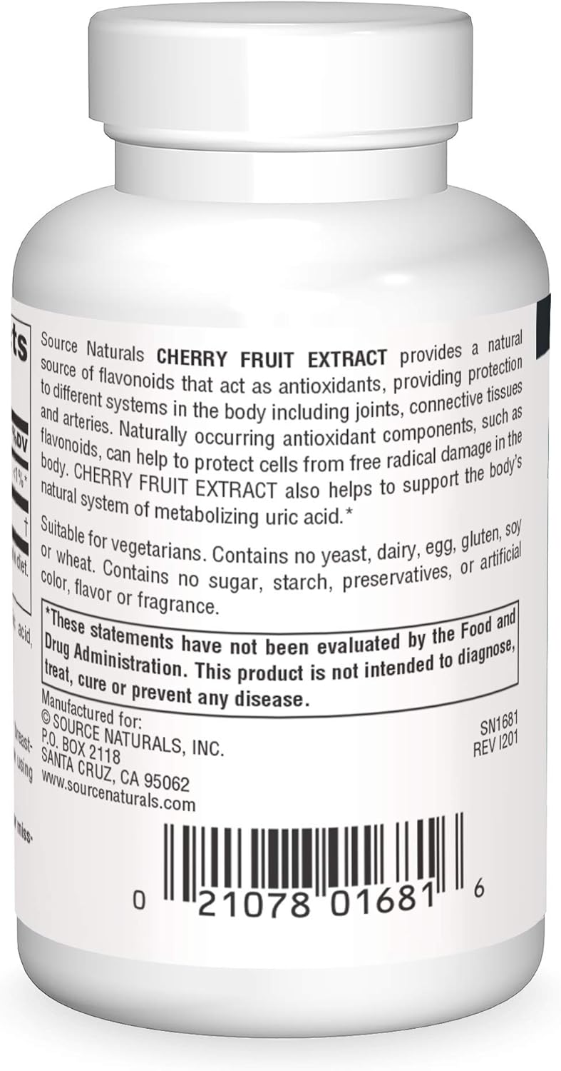 Source Naturals Cherry Fruit Extract - 500mg, 90 Tablets for Antioxidant Support
