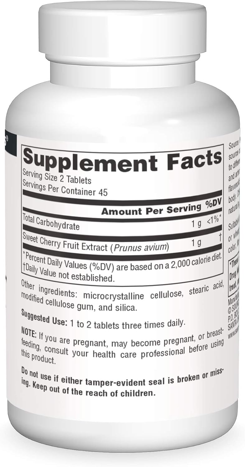 Source Naturals Cherry Fruit Extract - 500mg, 90 Tablets for Antioxidant Support