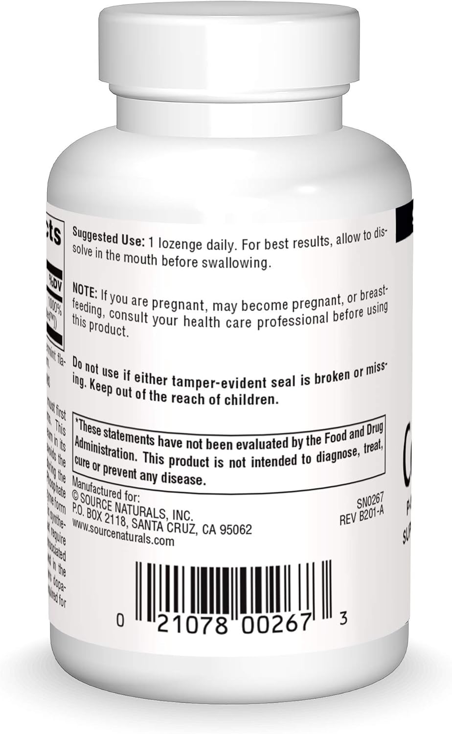 Source Naturals Coenzymated B-6 Lozenges for Amino Acid Metabolism - 120 Quick Dissolve Vitamin Supplements