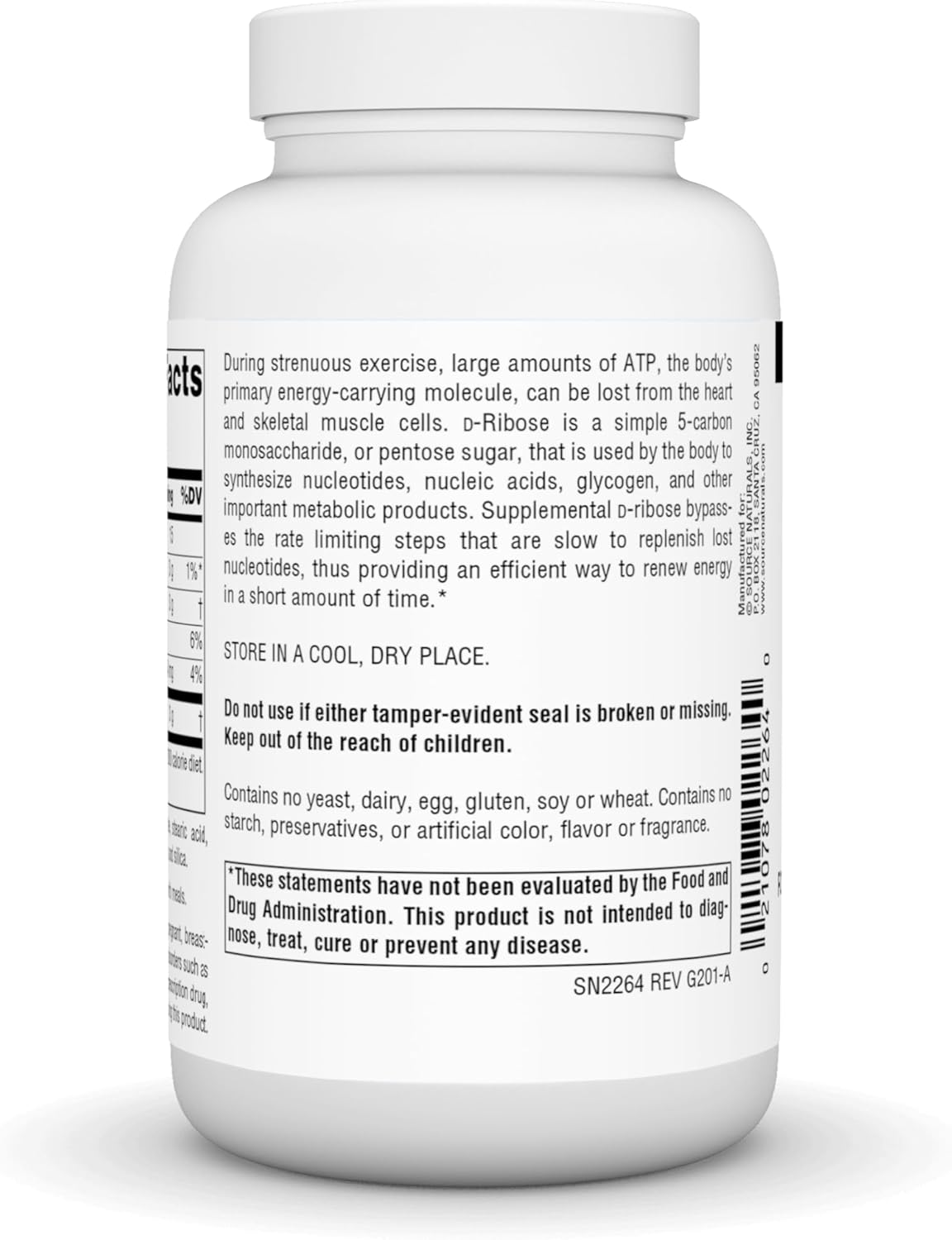 Source Naturals D-Ribose Supplement for Enhanced Workout Performance and Energy Recovery - 120 Tablets