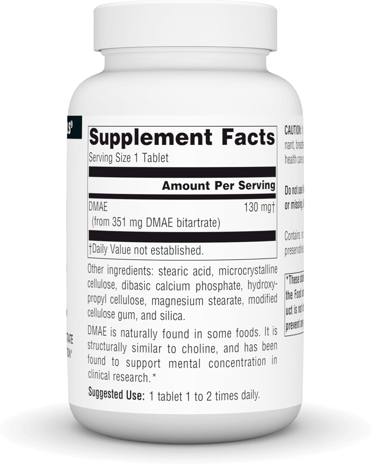 Source Naturals DMAE Bitartrate 200 Tablets - Promotes Mental Focus and Concentration