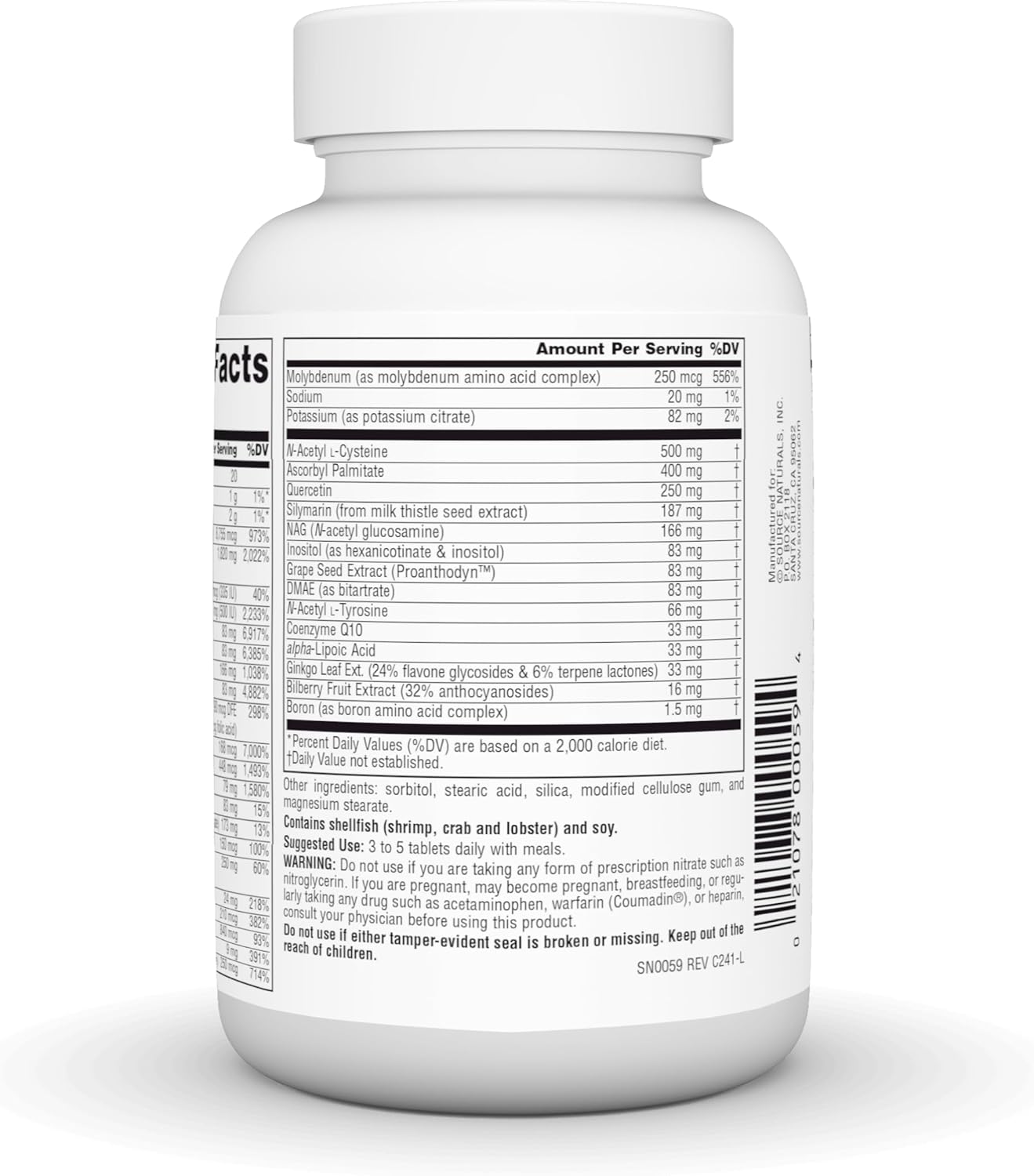 Source Naturals Elan Vital Multiple Tablets - Supports Brain, Heart, Liver, Immune System, Energy Boost - 60 Count