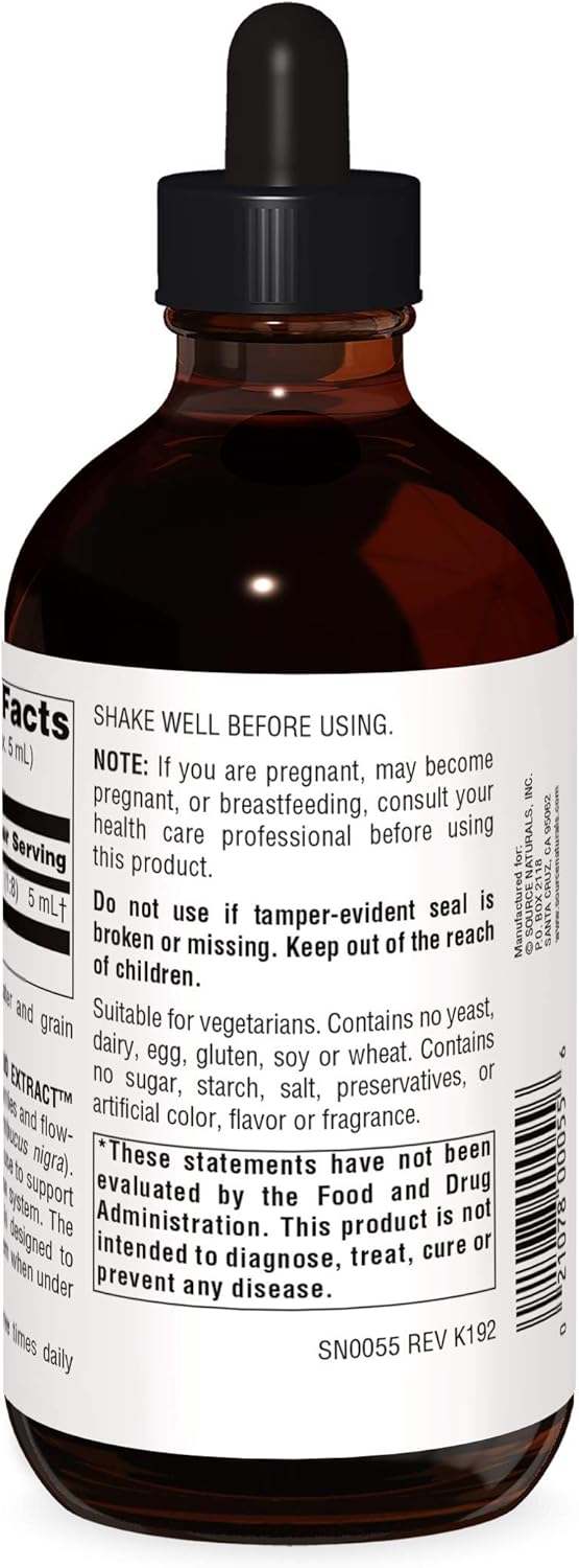 Source Naturals Elderberry Liquid Extract - Immune System Support - Sambucus Nigra - 8 fl oz