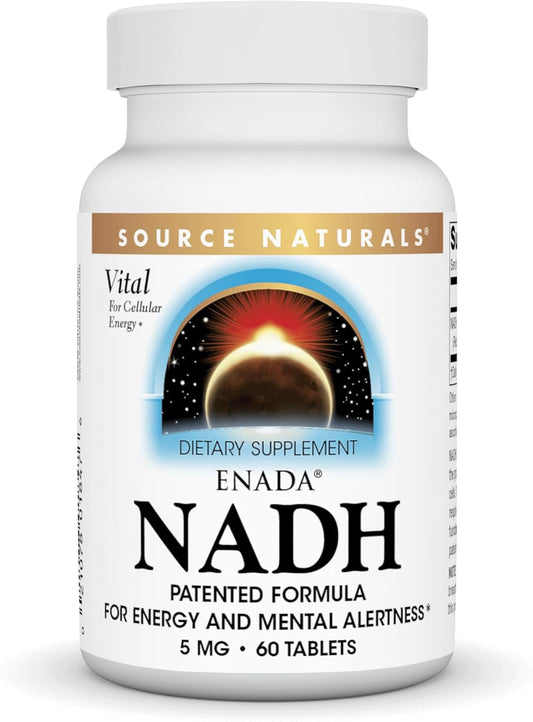 Source Naturals Enada NADH 5mg - Energy Boosting Coenzyme Supplement, 60 Tablets