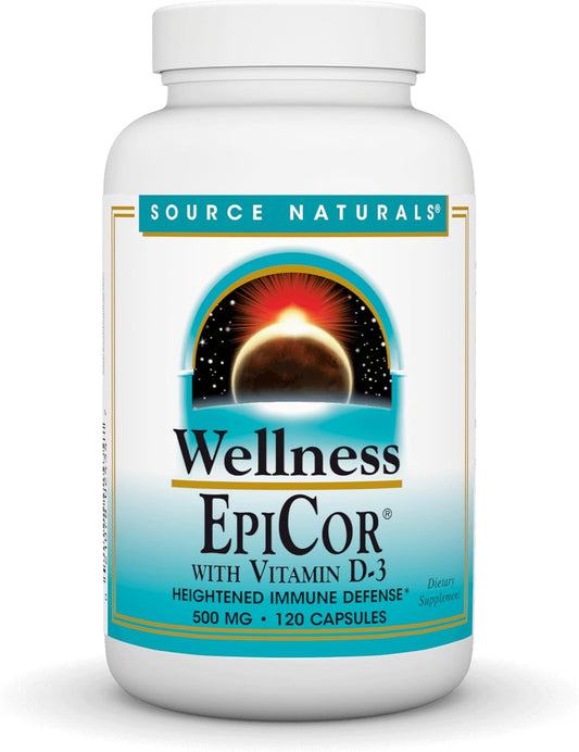 Source Naturals EpiCor with Vitamin D-3 Capsules for Stronger Immune System - 120 Count