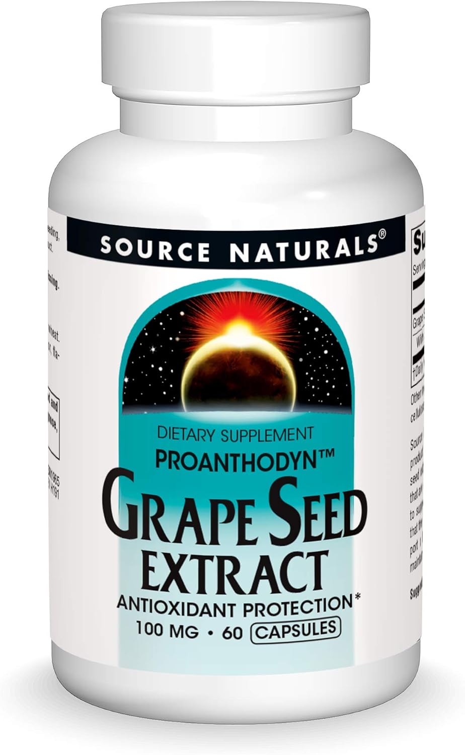 Source Naturals Grape Seed Extract Capsules - 100 mg - 60 Count - Promotes Brain Health and Healthy Aging
